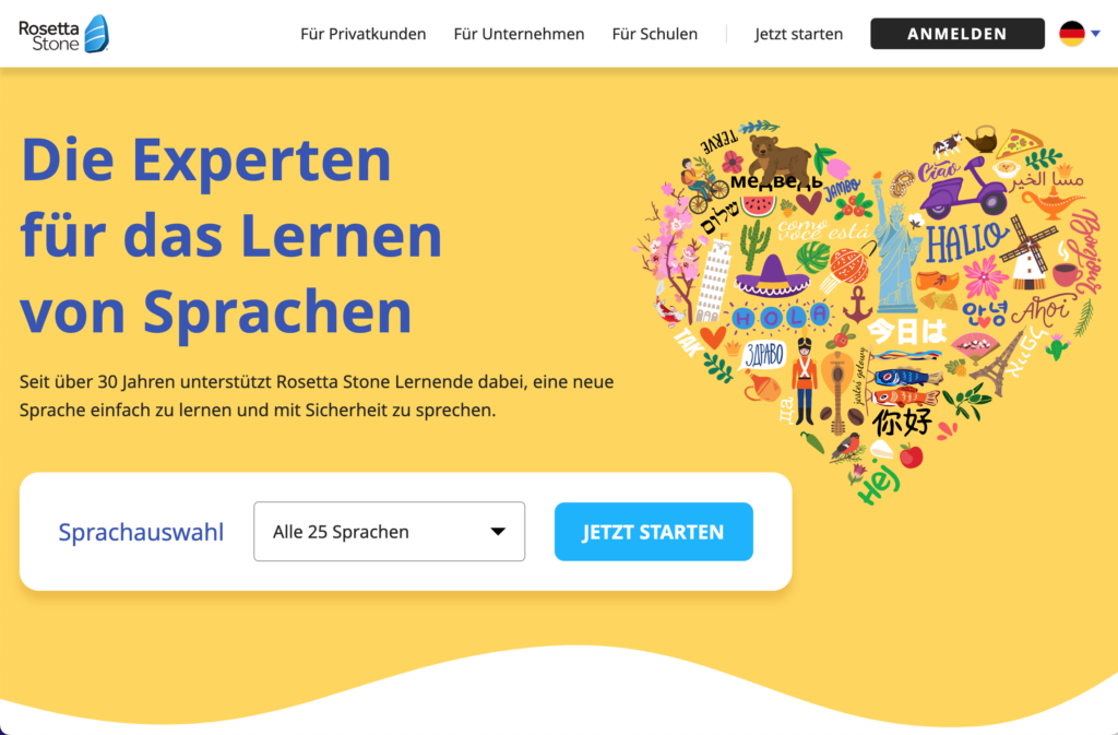 Rosetta Stone Webseite