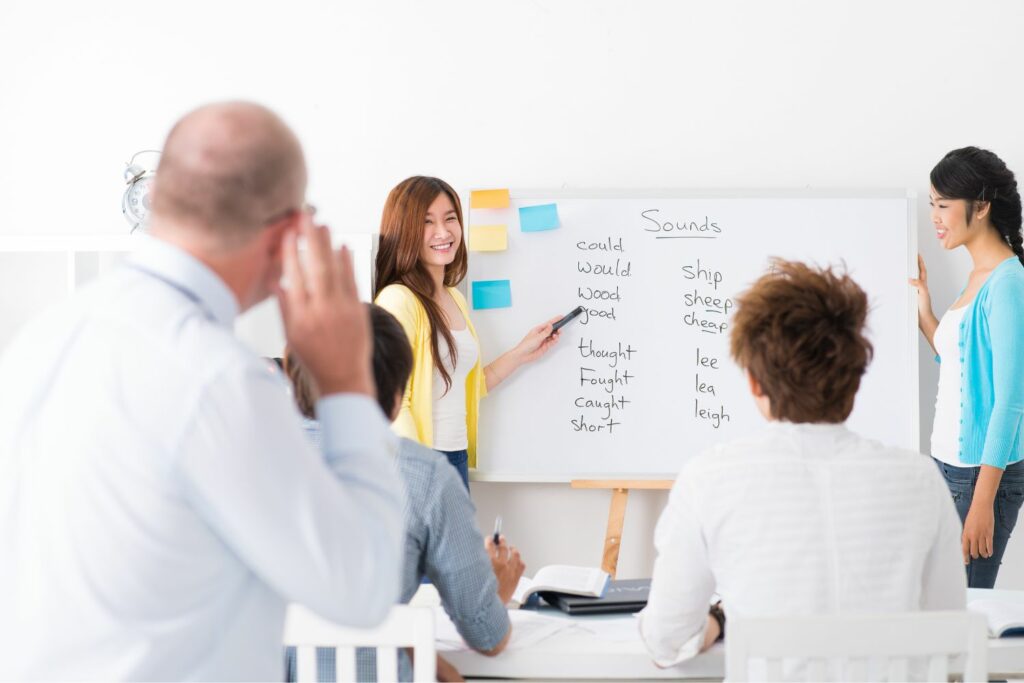 Erwachsene Sprachen Lernen im Unterricht