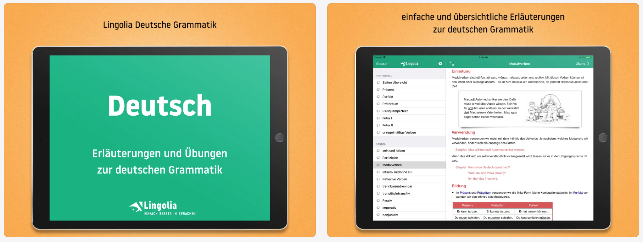 Lingolia App-Ansicht