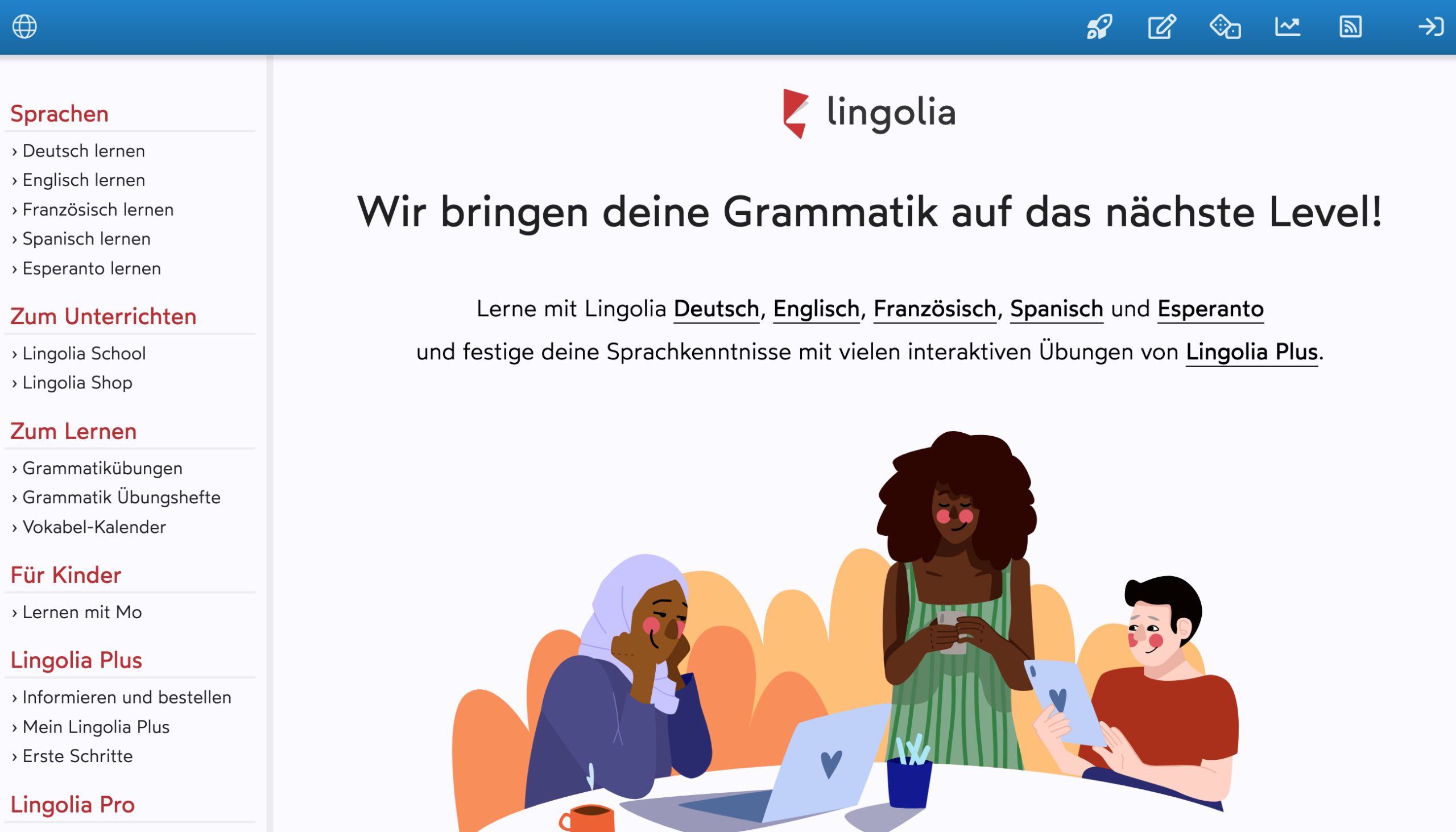 Lingolia Web-Ansicht
