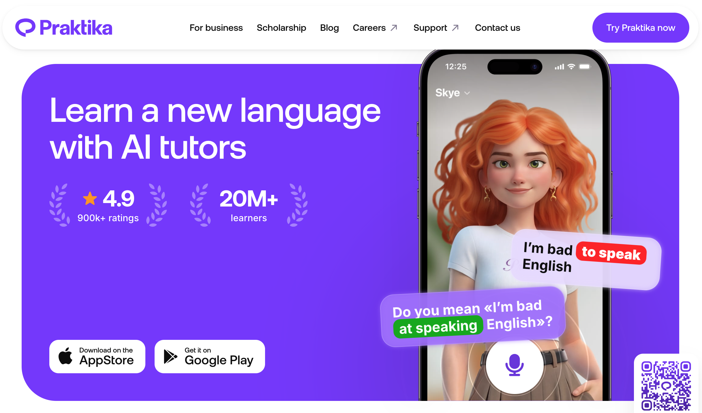Praktika AI Konversationstraining mit KI-Avatar